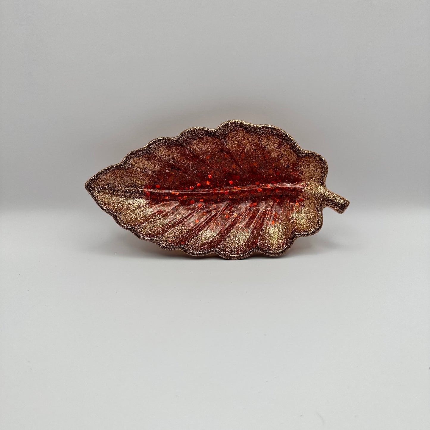 Glitter Leaf Trinket Dish