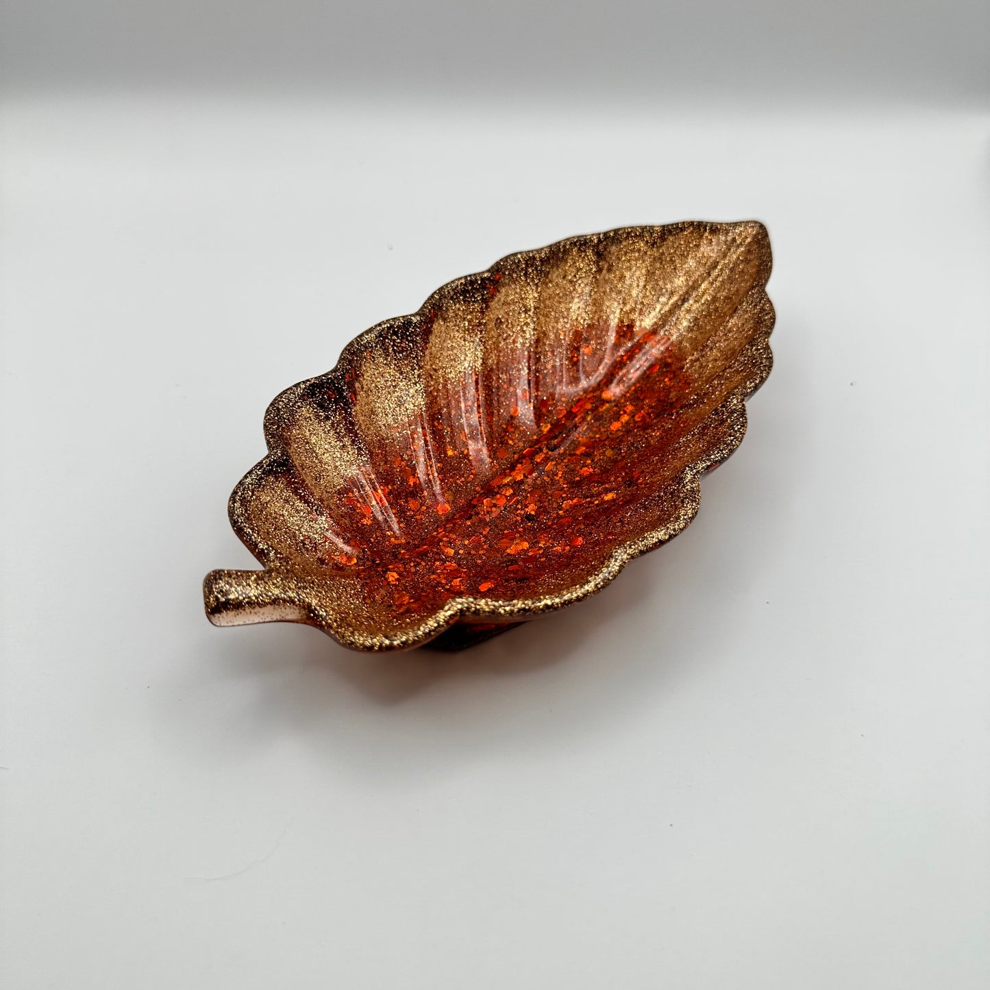 Glitter Leaf Trinket Dish